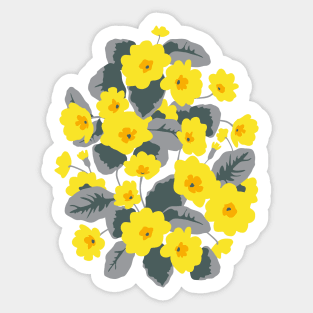 Blooming yellow primrose Sticker
